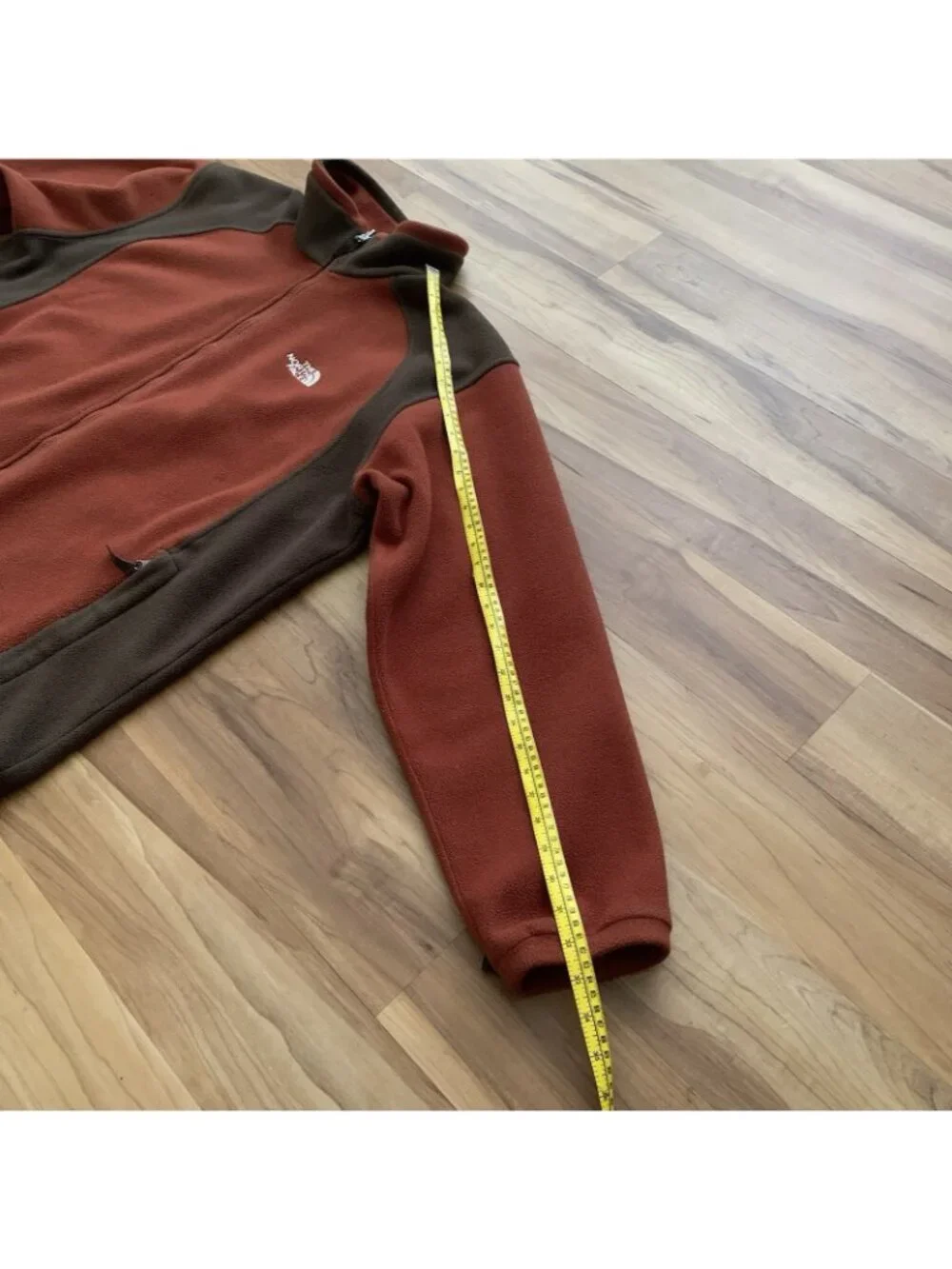 The North Face Men’s 2XL Full Zip Fleece Jacket Rust Brown Zip Pockets